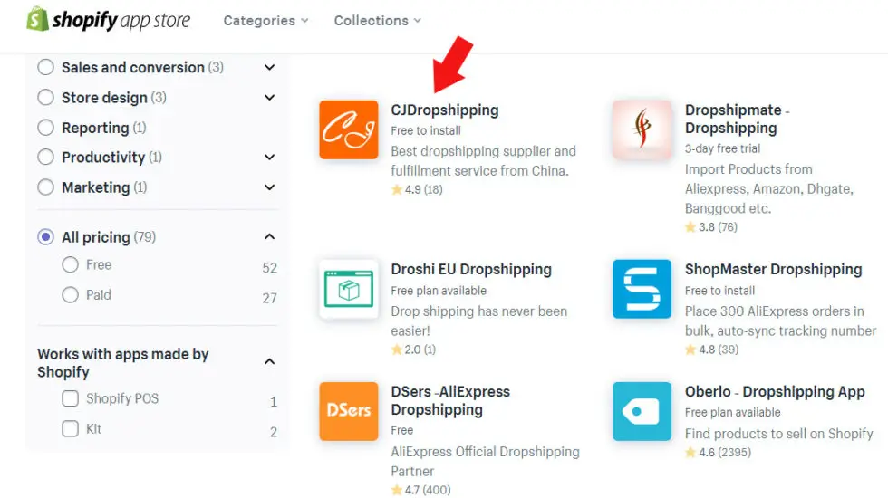 cj dropshipping app Shopify