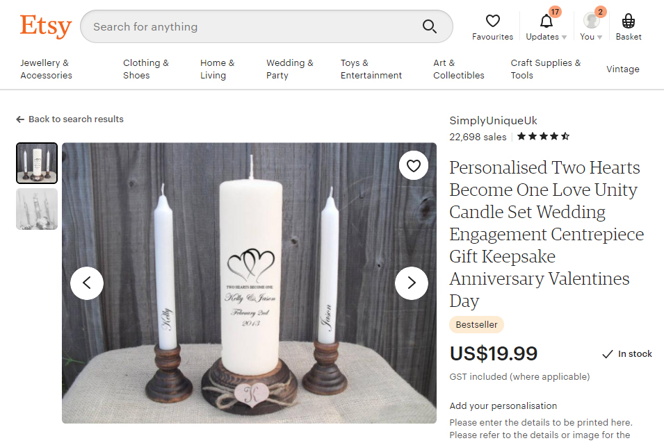 personalized handmade wedding candle