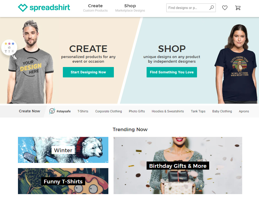 spreadshirt the best print on demand site
